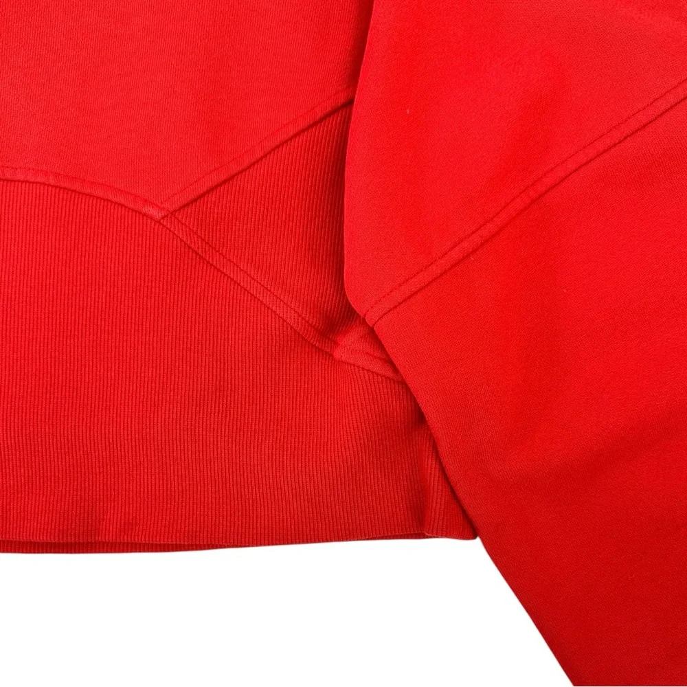 Lululemon Scuba Oversized Half Zip Red Waist Length Crop Cotton Terry Hoodie - Picture 5 of 9